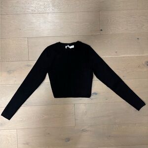 Zara Black Long Sleeve Crop Top
